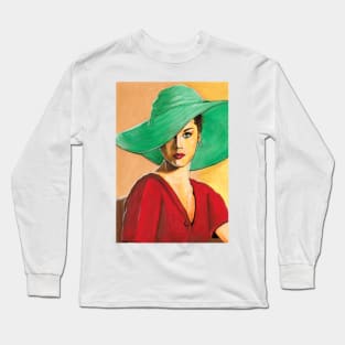 Lady with Hat Long Sleeve T-Shirt